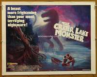 f140 CRATER LAKE MONSTER half-sheet movie poster '77 dinosaur horror!