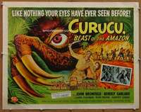 f146 CURUCU BEAST OF THE AMAZON style A half-sheet movie poster '56 horror!