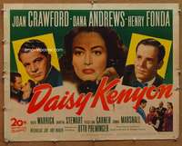 f147 DAISY KENYON half-sheet movie poster '47 Joan Crawford, Henry Fonda