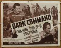 f150 DARK COMMAND half-sheet movie poster R52 John Wayne, Walter Pidgeon