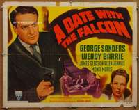 f151 DATE WITH THE FALCON style A half-sheet movie poster '41 George Sanders