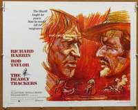 f154 DEADLY TRACKERS half-sheet movie poster '73 Sam Fuller, Richard Harris