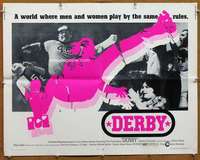 f158 DERBY half-sheet movie poster '71 wild roller derby image!