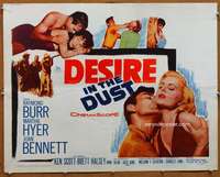 f160 DESIRE IN THE DUST half-sheet movie poster '60 Raymond Burr, Hyer