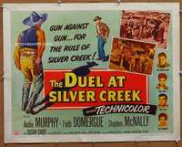 f176 DUEL AT SILVER CREEK style B half-sheet movie poster '52 Audie Murphy
