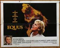 f182 EQUUS style B half-sheet movie poster '77 Richard Burton, Peter Firth