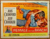 f188 FEMALE ON THE BEACH style A half-sheet movie poster '55 Joan Crawford