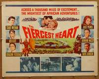 f192 FIERCEST HEART half-sheet movie poster '61 from best-selling book!