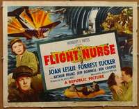 f197 FLIGHT NURSE half-sheet movie poster '53 Joan Leslie, Korean War!