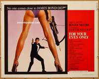 f200 FOR YOUR EYES ONLY half-sheet movie poster '81 Moore as James Bond!