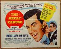 f226 GREAT CARUSO half-sheet movie poster R62 Mario Lanza, Ann Blyth