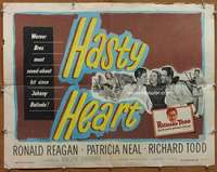 f234 HASTY HEART half-sheet movie poster '50 Ronald Reagan, Patricia Neal