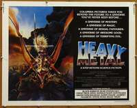 f236 HEAVY METAL half-sheet movie poster '81 classic musical animation!