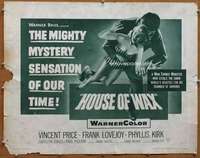 f248 HOUSE OF WAX half-sheet movie poster '53 Vincent Price, 2-D!