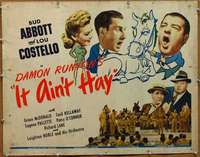 f265 IT AIN'T HAY half-sheet movie poster '43 Abbott & Costello, Shemp!