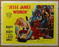 f272 JESSE JAMES' WOMEN half-sheet movie poster '54 classic catfight image