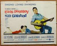 f280 KID GALAHAD half-sheet movie poster '62 singing Elvis Presley!