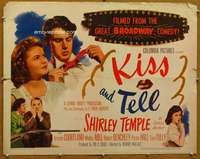 f282 KISS & TELL half-sheet movie poster '45 Shirley Temple,Corliss Archer