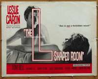 f311 L-SHAPED ROOM half-sheet movie poster '63 Leslie Caron, Bryan Forbes