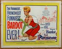 f287 LA PARISIENNE style A half-sheet movie poster '58 sexy Brigitte Bardot