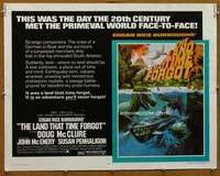 f289 LAND THAT TIME FORGOT half-sheet movie poster '75 Akimoto dinosaurs!
