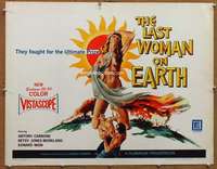 f299 LAST WOMAN ON EARTH half-sheet movie poster '60 ultra sexy image!