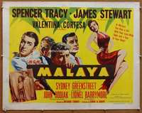 f318 MALAYA style A half-sheet movie poster '49 James Stewart, Spencer Tracy