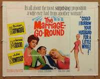 f327 MARRIAGE-GO-ROUND half-sheet movie poster '60 Susan Hayward, Newmar
