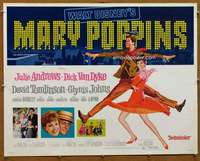 f330 MARY POPPINS half-sheet movie poster R73 Julie Andrews, Walt Disney