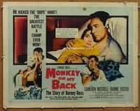f343 MONKEY ON MY BACK style A half-sheet movie poster '57 drug classic!