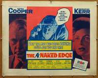 f357 NAKED EDGE half-sheet movie poster '61 Gary Cooper, Deborah Kerr