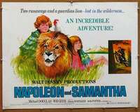 f361 NAPOLEON & SAMANTHA half-sheet movie poster '72 Walt Disney, lion!