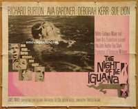 f367 NIGHT OF THE IGUANA half-sheet movie poster '64 Burton, Gardner, Lyon
