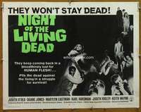 f368 NIGHT OF THE LIVING DEAD half-sheet movie poster '68 classic!