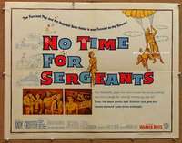 f373 NO TIME FOR SERGEANTS half-sheet movie poster '58 Andy Griffith