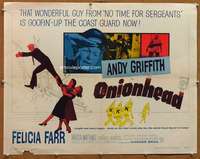 f381 ONIONHEAD half-sheet movie poster '58 Andy Griffith, Felicia Farr