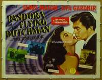 f385 PANDORA & THE FLYING DUTCHMAN style A half-sheet movie poster '51 Mason