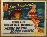 f396 PEARL OF THE SOUTH PACIFIC style B half-sheet movie poster '55 Mayo