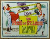 f018 PRIDE OF ST LOUIS half-sheet movie poster '52 baseball, Dan Dailey