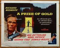 f410 PRIZE OF GOLD style B half-sheet movie poster '55 Richard Widmark