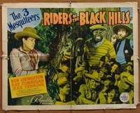 f421 RIDERS OF THE BLACK HILLS half-sheet movie poster '38 3 Mesquiteers!