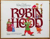 f424 ROBIN HOOD half-sheet movie poster R82 Walt Disney cartoon!