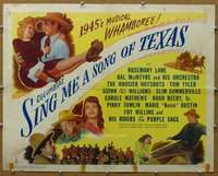 f450 SING ME A SONG OF TEXAS half-sheet movie poster '45 Rosemary Lane