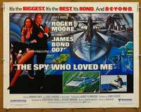 f461 SPY WHO LOVED ME half-sheet movie poster '77 Moore as James Bond!