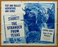 f470 STRANGER FROM TEXAS half-sheet movie poster R53 Charles Starrett