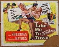 f477 TAKE ME TO TOWN half-sheet movie poster '53 sexy Ann Sheridan,Hayden