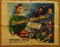 f480 TEENAGE WOLF PACK half-sheet movie poster '57 Horst Buchholz, Baal