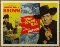 f024 TEXAS KID half-sheet movie poster '43 Johnny Mack Brown, Hatton