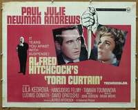 f498 TORN CURTAIN half-sheet movie poster '66 Paul Newman, Hitchcock