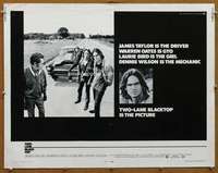 f504 TWO-LANE BLACKTOP half-sheet movie poster '71 James Taylor, Oates